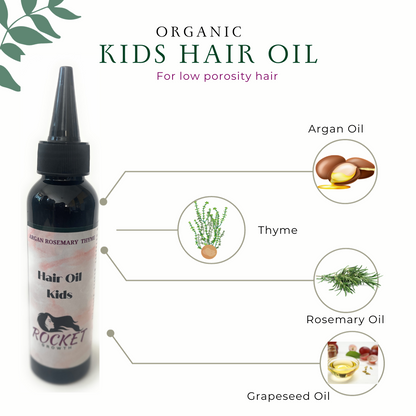 Argan Rosemary Thyme Kids Hair Oil. All Natural Organic Ingredients. For Low Porosity Hair.